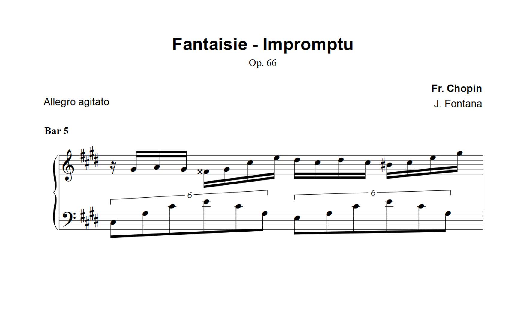 Sheet music - Chopin Op. 66 Bar 5